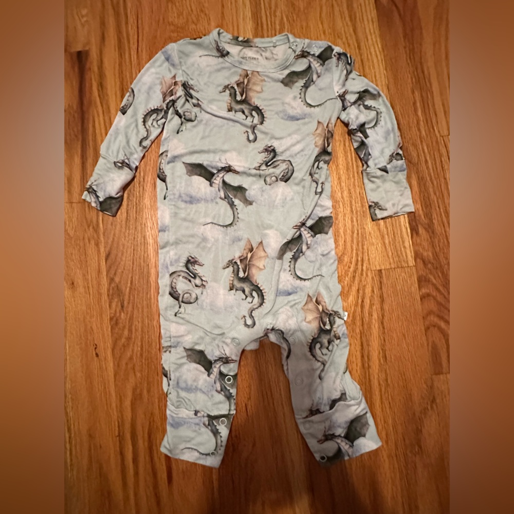 Posh Peanut EUC One Piece with Dragons 9-12M